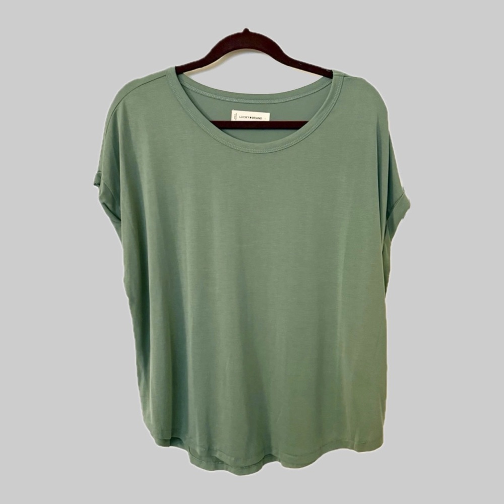 Lucky Brand Sage Green Short Sleeve Tee Sz L NWT